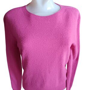Medium Women's Crewneck Sweater Pink Long Sleeve Soft Knit Top Rose Pink